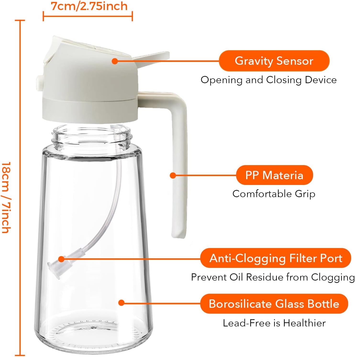 YARRAMATE Oil Sprayer | 2-in-1 Glass Dispenser Bottle for Spraying and Pouring Oil - Image 8