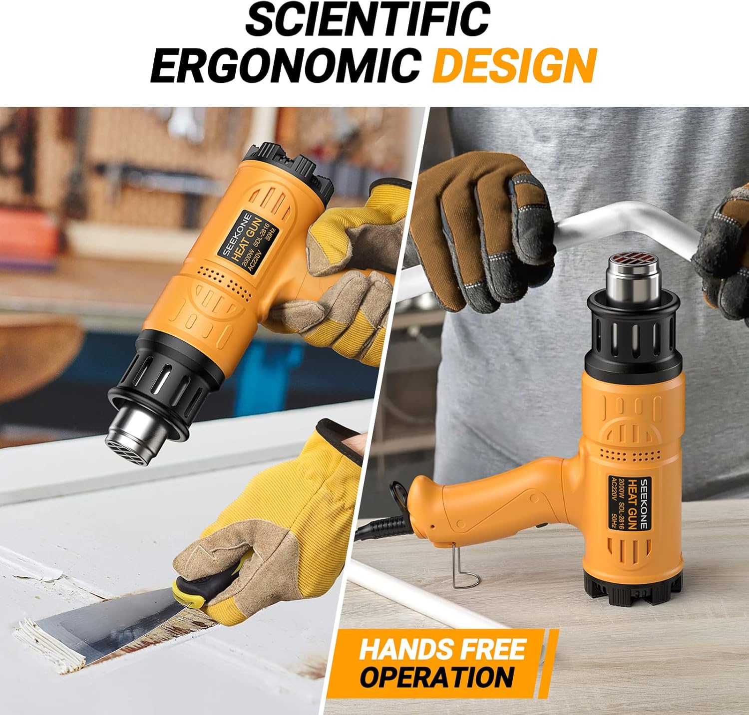 SEEKONE 2000W Professional Heat Gun with Accessories – Variable Temp Control - Image 5